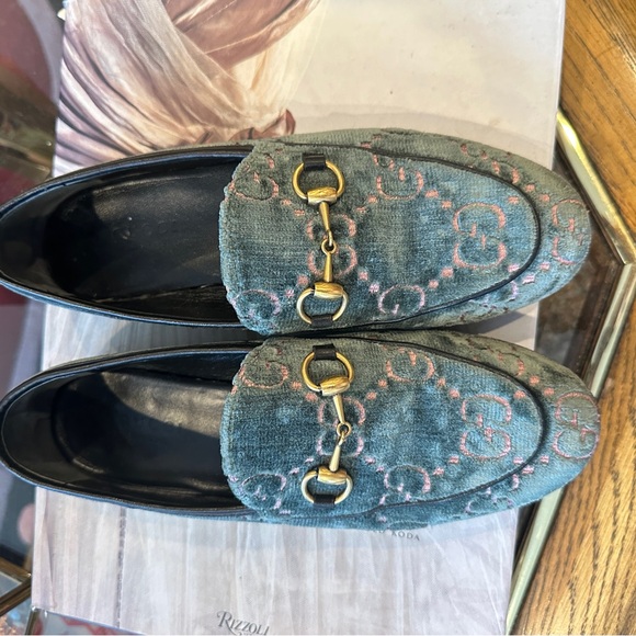 Gucci Velvet Horsebit GG Loafers Size 35 - Picture 7 of 7